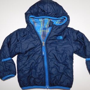 NORTHFACE navy reversible hooded jacket baby 12-18 most